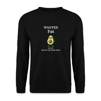 Lustiges Keto-Avocado-Shirt – Gesuchtes Fett - Unisex Pullover - Schwarz - Vorne - Alina (178cm) & Michal (187cm)