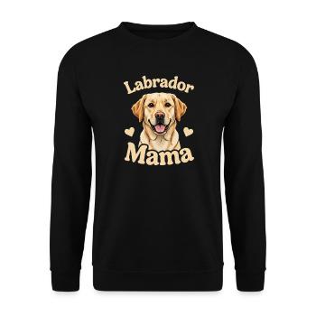 Labrador Mama Motiv Hundebesitzer Hunde - Unisex Pullover - Schwarz - Vorne - Alina (178cm) & Michal (187cm)