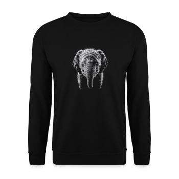 Elephant Head - Unisex Sweatshirt - black - Front - Alina (178cm) & Michal (187cm)