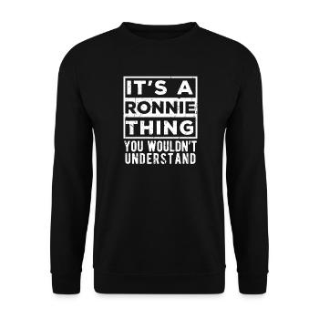 C’est une affaire de Ronnie que tu ne comprendrais pas - Sweat-shirt Unisexe - noir - Devant - Alina (178cm) & Michal (187cm)