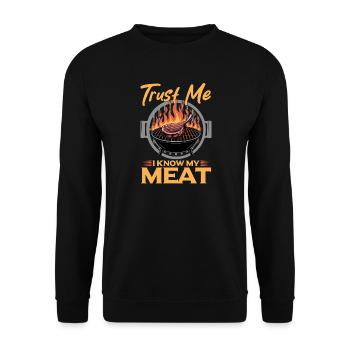 BBQ Grilling Meat Smoking Barbecue - Unisex Pullover - Schwarz - Vorne - Alina (178cm) & Michal (187cm)