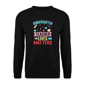 Enseignante de maternelle Lives Matters Enseignante de maternelle - Sweat-shirt Unisexe - noir - Devant - Alina (178cm) & Michal (187cm)