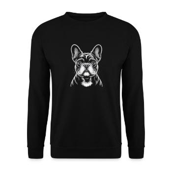 Bouledogue français Frenchie - Sweat-shirt Unisexe - noir - Devant - Alina (178cm) & Michal (187cm)