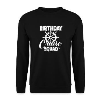 Geburtstagskreuzfahrt-Staffel - Unisex Pullover - Schwarz - Vorne - Alina (178cm) & Michal (187cm)