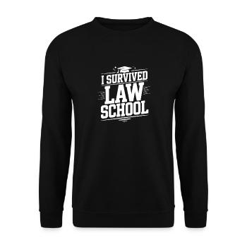 J’ai survécu à la faculté de droit - Sweat-shirt Unisexe - noir - Devant - Alina (178cm) & Michal (187cm)