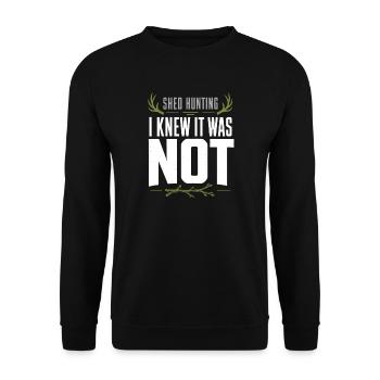 Schuppen-jagd-schuppen-jäger-geweih-jagd-weißwedel - Unisex Pullover - Schwarz - Vorne - Alina (178cm) & Michal (187cm)