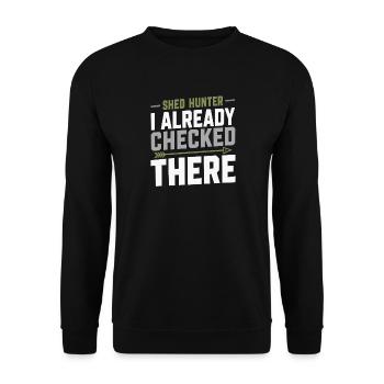 Schuppen-jagd-schuppen-jäger-geweih-jagd-weißwedel - Unisex Pullover - Schwarz - Vorne - Alina (178cm) & Michal (187cm)