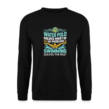 Le water-polo résout la plupart de mes problèmes - Sweat-shirt Unisexe - noir - Devant - Alina (178cm) & Michal (187cm)