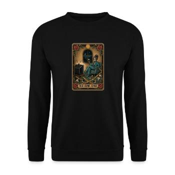 True Crime Junkie Tarot Card Mystery - Unisex Sweatshirt - black - Front - Alina (178cm) & Michal (187cm)