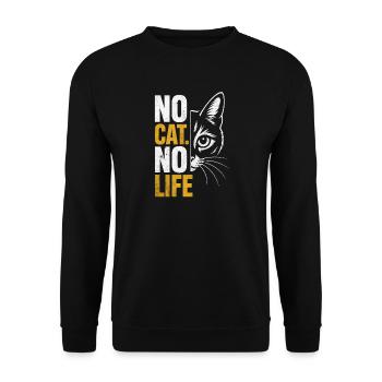 No Cat No Life Cat Design - Sweat-shirt Unisexe - noir - Devant - Alina (178cm) & Michal (187cm)