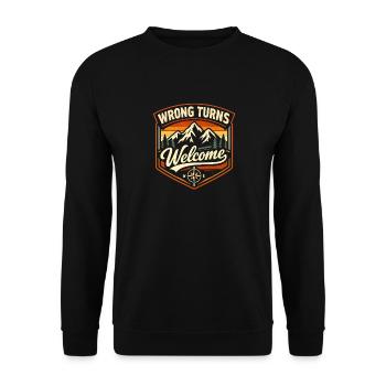 Mauvais tournant bienvenue | Aventure - Sweat-shirt Unisexe - noir - Devant - Alina (178cm) & Michal (187cm)