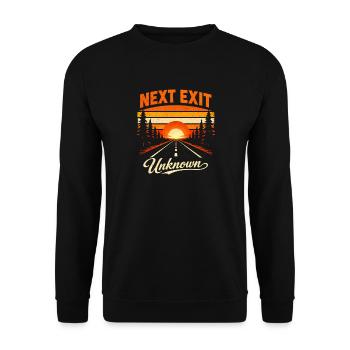 Prochaine sortie Inconnue | Road trip - Sweat-shirt Unisexe - noir - Devant - Alina (178cm) & Michal (187cm)