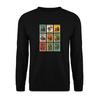 Stamps Baby Monkey Punch - Unisex Sweatshirt - black - Front - Alina (178cm) & Michal (187cm)
