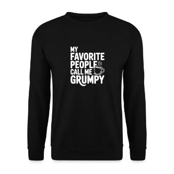 My Favorite People Call Me Grumpy - Sweat-shirt Unisexe - noir - Devant - Alina (178cm) & Michal (187cm)