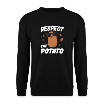 Respect the Potato - Unisex Sweatshirt - black - Front - Alina (178cm) & Michal (187cm)