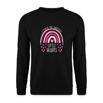 Sweetest Little Hearts Rainbow Tee - Unisex Sweatshirt - black - Front - Alina (178cm) & Michal (187cm)