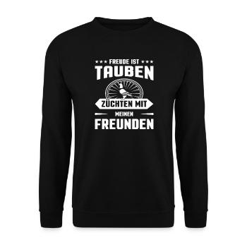 Taubenzüchter Taube Taubenzucht Spruch Brieftaube - Unisex Pullover - Schwarz - Vorne - Alina (178cm) & Michal (187cm)