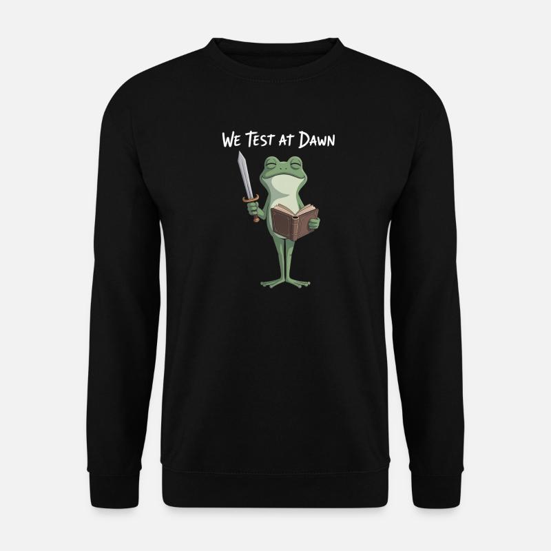 Frog Knight Reading at Dawn - Unisex Sweatshirt - black