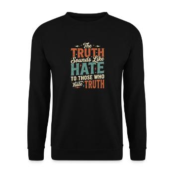 Vintage The Truth Sounds Like Hate To Those Who - Unisex Sweatshirt - black - Front - Alina (178cm) & Michal (187cm)