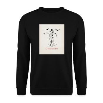 Vogelscheuche Ich halte die Stellung - Unisex Pullover - Schwarz - Vorne - Alina (178cm) & Michal (187cm)