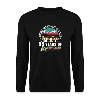 Vintage Mai 55 Jahre Großartig - Unisex Pullover - Schwarz - Vorne - Alina (178cm) & Michal (187cm)