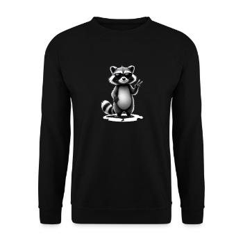 Raton laveur avec lunettes de soleil - Sweat-shirt Unisexe - noir - Devant - Alina (178cm) & Michal (187cm)