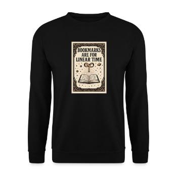 Signets temporels linéaires | Livre de science-fiction - Sweat-shirt Unisexe - noir - Devant - Alina (178cm) & Michal (187cm)