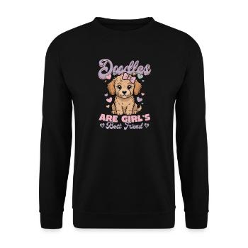 Goldendoodle Dog Breed - Unisex Sweatshirt - black - Front - Alina (178cm) & Michal (187cm)