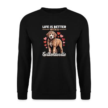 Goldendoodle Dog Breed - Unisex Sweatshirt - black - Front - Alina (178cm) & Michal (187cm)