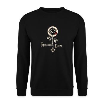 Romantic Decay Gothic Rose Design - Unisex Sweatshirt - black - Front - Alina (178cm) & Michal (187cm)