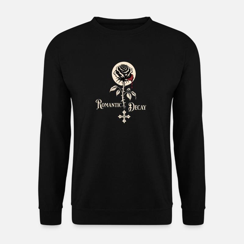 Romantic Decay Gothic Rose Design - Unisex Pullover - Schwarz