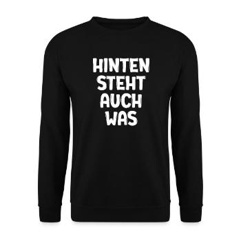 Hinten Steht Auch Was German Funny Saying Deutsch  - Unisex Pullover - Schwarz - Vorne - Alina (178cm) & Michal (187cm)