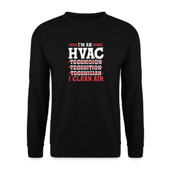 Heating Air Conditioning Technician Technician Refrigeration Technician - Unisex Sweatshirt - black - Front - Alina (178cm) & Michal (187cm)