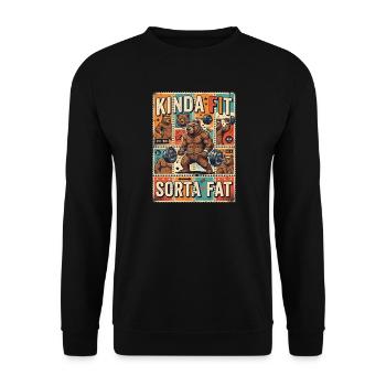 Plutôt en forme, un peu gros ours en haltérophilie - Sweat-shirt Unisexe - noir - Devant - Alina (178cm) & Michal (187cm)