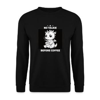 Kein Gespräch Vor Kaffee Liebhaber Drachen - Unisex Pullover - Schwarz - Vorne - Alina (178cm) & Michal (187cm)