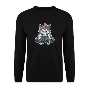 Unicorno Gatto da Bodybuilding per Gym Men Fitness - Felpa unisex - nero - Fronte - Alina (178cm) & Michal (187cm)