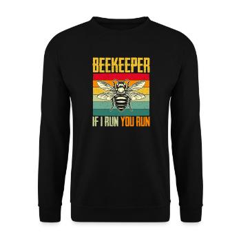 Beekeeper Rainbow Bee Beekeeper Beekeeping Gift - Unisex Sweatshirt - black - Front - Alina (178cm) & Michal (187cm)