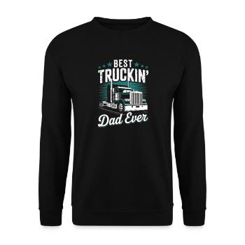 Best Truckin' Dad Ever Vatertag LKW Vatertagsgesch - Unisex Pullover - Schwarz - Vorne - Alina (178cm) & Michal (187cm)