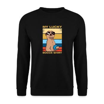 My lucky bocce petanque boules player - Unisex Sweatshirt - black - Front - Alina (178cm) & Michal (187cm)