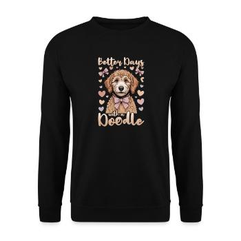 Goldendoodle Dog Breed - Unisex Sweatshirt - black - Front - Alina (178cm) & Michal (187cm)