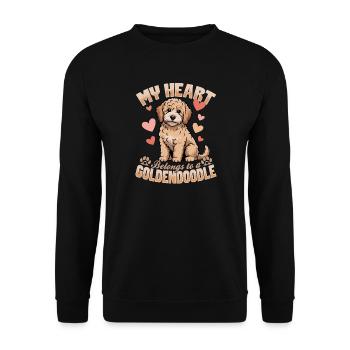 Goldendoodle Dog Breed - Unisex Sweatshirt - black - Front - Alina (178cm) & Michal (187cm)