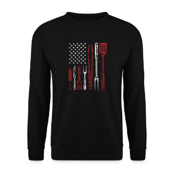 Outils de barbecue Grill US Flag Pitmaster - Sweat-shirt Unisexe - noir - Devant - Alina (178cm) & Michal (187cm)