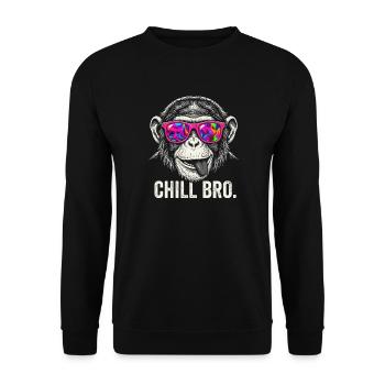 Singe Vibrant avec des lunettes de soleil néon - Sweat-shirt Unisexe - noir - Devant - Alina (178cm) & Michal (187cm)