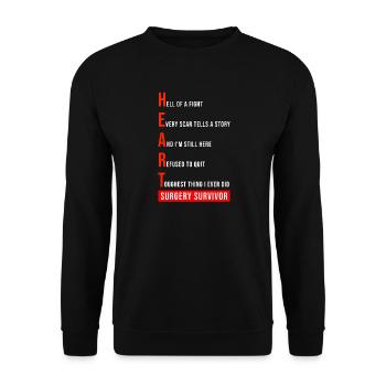 J’ai survécu à une chirurgie à cœur ouvert - Sweat-shirt Unisexe - noir - Devant - Alina (178cm) & Michal (187cm)