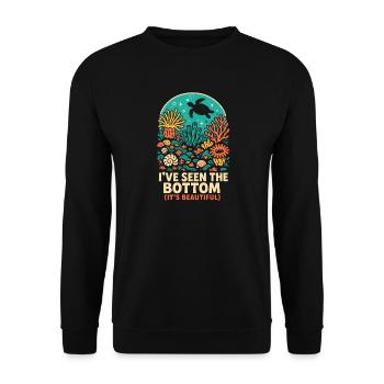 Ich sah den Grund | Riff Tauchen - Unisex Pullover - Schwarz - Vorne - Alina (178cm) & Michal (187cm)