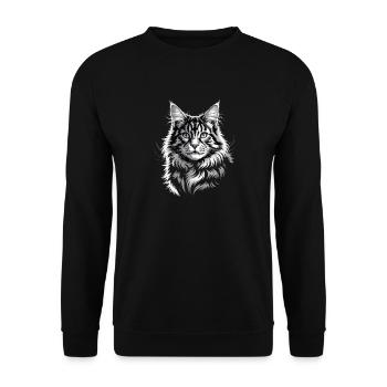 Maine Coon - Unisex Sweatshirt - black - Front - Alina (178cm) & Michal (187cm)