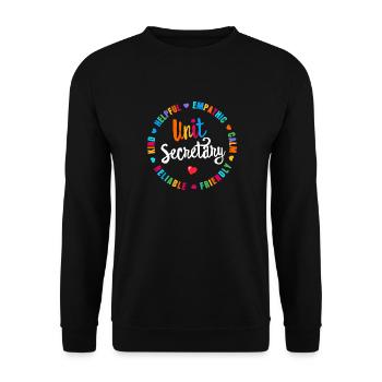 Unit Secretary Circle Hearts Graphic - Unisex Sweatshirt - black - Front - Alina (178cm) & Michal (187cm)