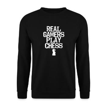 Les vrais joueurs jouent aux échecs - Sweat-shirt Unisexe - noir - Devant - Alina (178cm) & Michal (187cm)