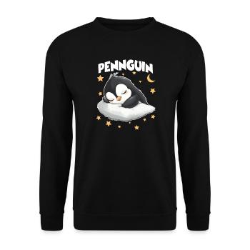 Pennguin Penguin Sleepyheads Late Riser Cuddle - Unisex Sweatshirt - black - Front - Alina (178cm) & Michal (187cm)