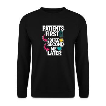Nachtschicht-krankenschwester, Müde - Unisex Pullover - Schwarz - Vorne - Alina (178cm) & Michal (187cm)